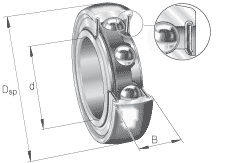 Самоустанавливающиеся радиальные шарикоподшипники 2..-NPP-B сферическое наружное кольцо, внутреннее кольцо для посадки, двустороннее P-уплотнение