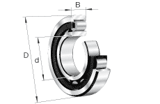 Роликоподшипники радиальные цилиндрические с сепаратором с фасонным упорным кольцом серии NJ4 + HJ 